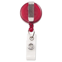Load image into Gallery viewer, Advantus,Translucent Retractable ID Card Reel, 30" Extension, Red, 12/Pack
