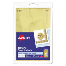 Load image into Gallery viewer, Avery, Printable Gold Foil Seals, 2" dia., Gold, 4/Sheet, 11 Sheets/Pack
