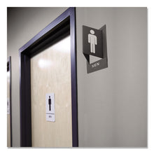 Load image into Gallery viewer, Advantus,Pop-Out ADA Sign, Men, Tactile Symbol/Braille, Plastic, 6 x 9, Gray/White
