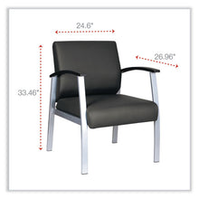 Load image into Gallery viewer, Alera, metaLounge Series Mid-Back Guest Chair, 24.6" x 26.96" x 33.46", Black Seat/Back, Silver Base
